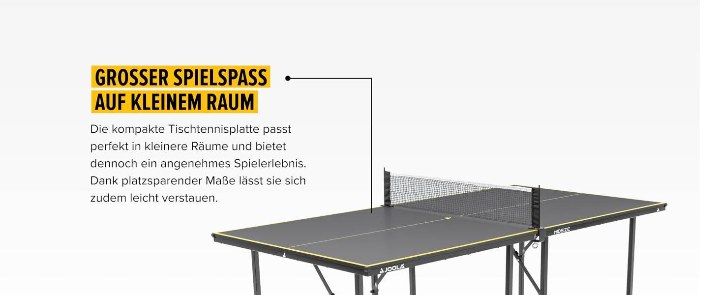 Стіл для пінг-понгу JOOLA Midsize, для відпочинку, з сіткою, сірий (темний)