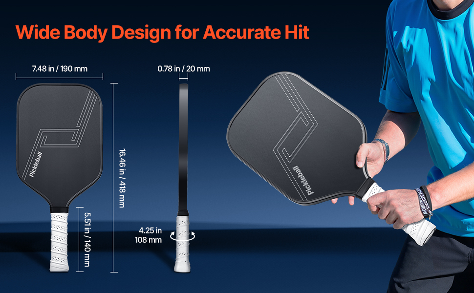Pickleball-ракетка VEVOR з вуглецевим покриттям T700 та сотовою структурою, професійна ракетка для піклболу для дорослих, чорна