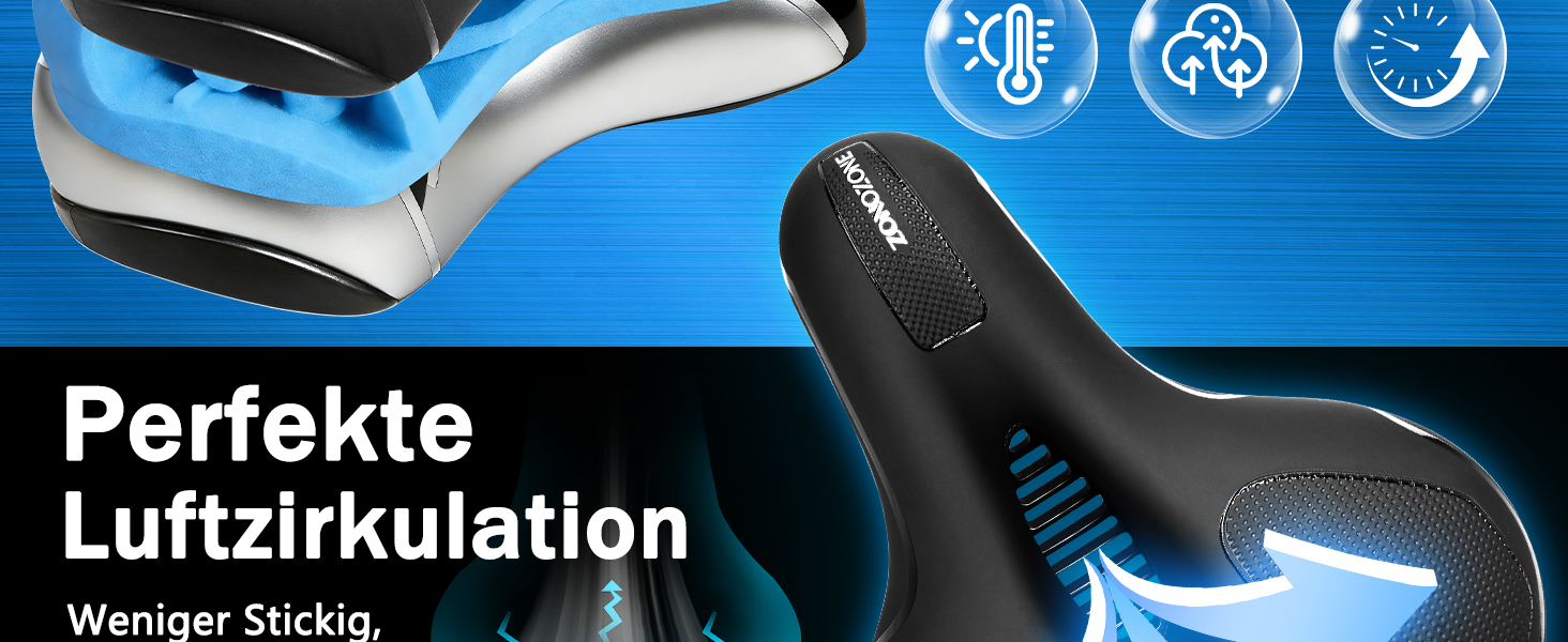 Велосідельний комфортний для чоловіків та жінок з піною Memory Foam - Ергономічне сідло для велосипеда Trekking, City, MTB, e-Bike. Дихаючий, амортизуючий, водонепроникний.
