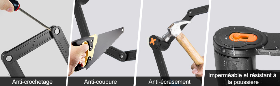 Замок для велосипеда складний 100см з ключами, висока безпека, з кріпленням, з легованої сталі, чорно-оранжевий