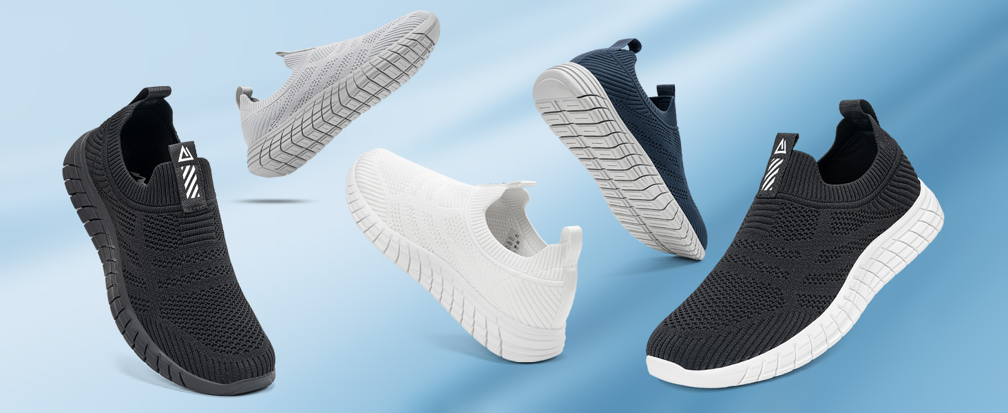 Сліпони чоловічі без шнурівок, спортивні кросівки, сітка, підошва з протиковзким покриттям, для ходьби та бігу, дихаючі, розмір 45 EU, темно-синій