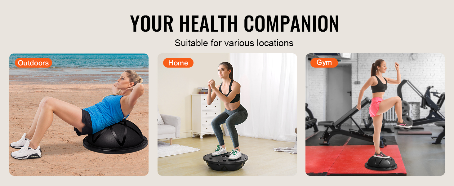 Фітбол VEVOR 58 см, 300 кг, з еластичними стрічками та насосом. Ідеально для йоги, фітнесу та тренувань вдома. Чорний.