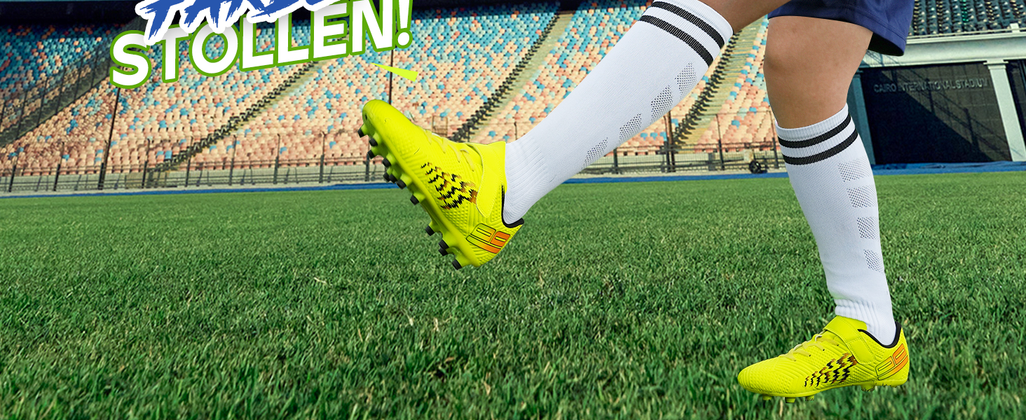 Дитячі футбольні бутси JABASIC для гри на твердих поверхнях, розмір 37 EU, колір лайм