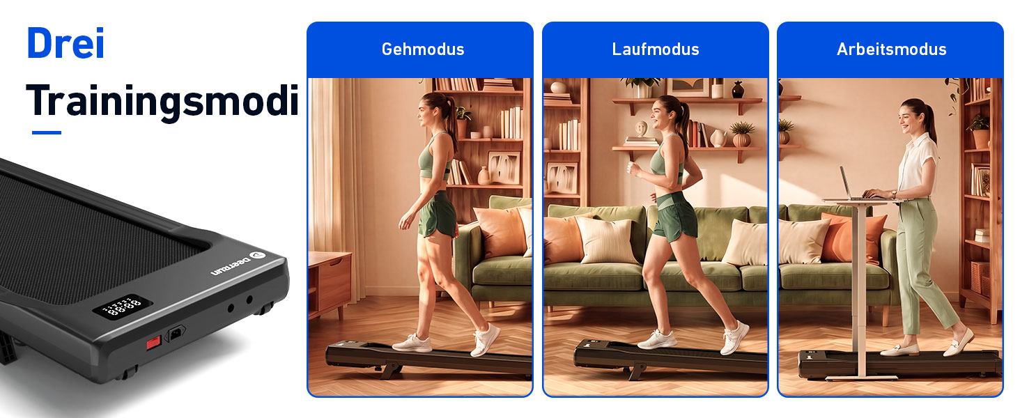 Дорожній тренажер DeerRun Walking Pad з нахилом 6%, компактна бігова доріжка під стіл для дому та офісу, з LED-дисплеєм, пультом та підтримкою App, до 136 кг, Рожевий