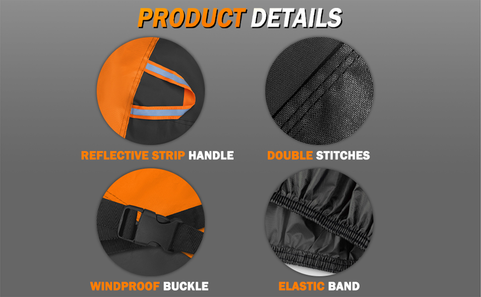 Водонепроникний чохол для велосипеда 200x110x70 см, преміум-якість, захист від сонця та дощу, з кільцями для замка, міцний, з сумкою