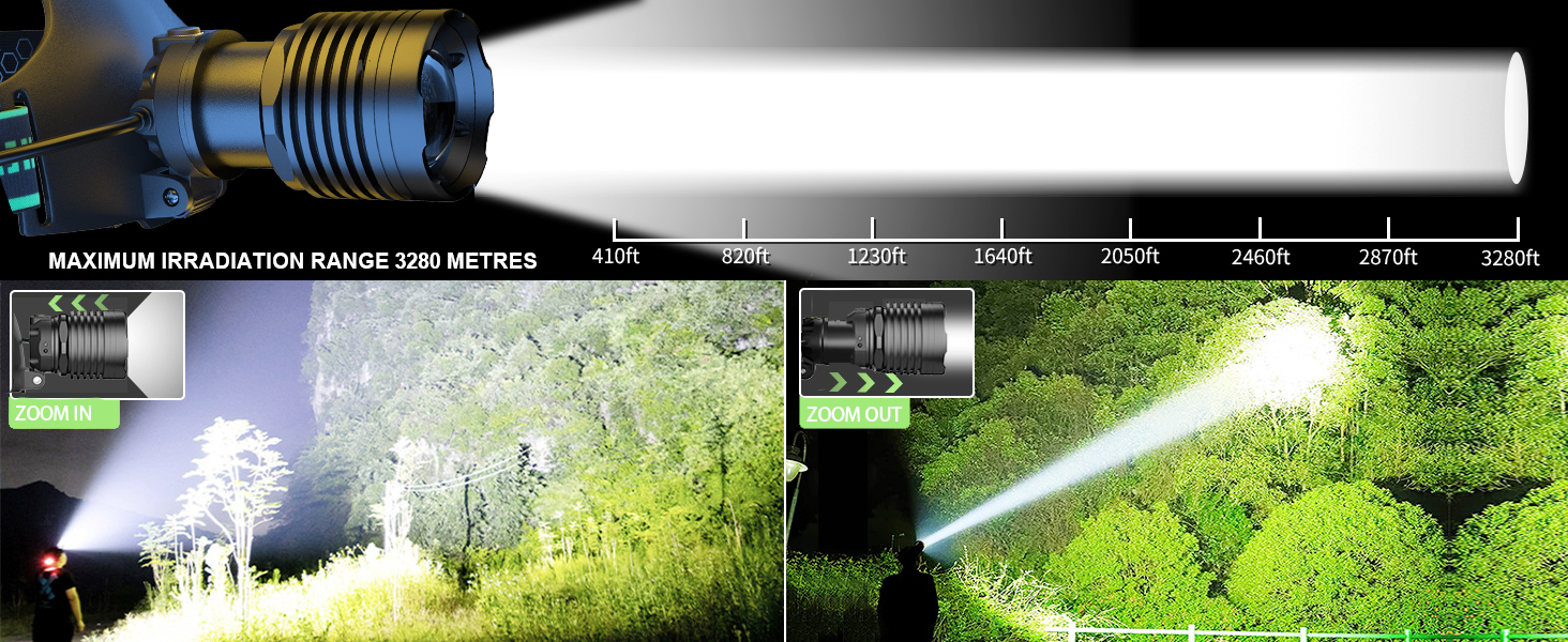 Кепка-ліхтар Sogdeco LED, перезарядна, 90000 люменів, 7800 mAh, 10 режимів, з датчиком та червоним світлом, водонепроникна IPX7, для кемпінгу, походів, риболовлі, зелений