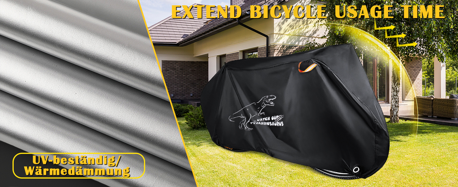 Водонепроникний чохол для велосипеда на 1/2/3 велосипеда, 210D Oxford, захист від дощу, пилу, сонця, вітру, для гірських, шосейних, електровелосипедів, розмір L (200x65x98 см)