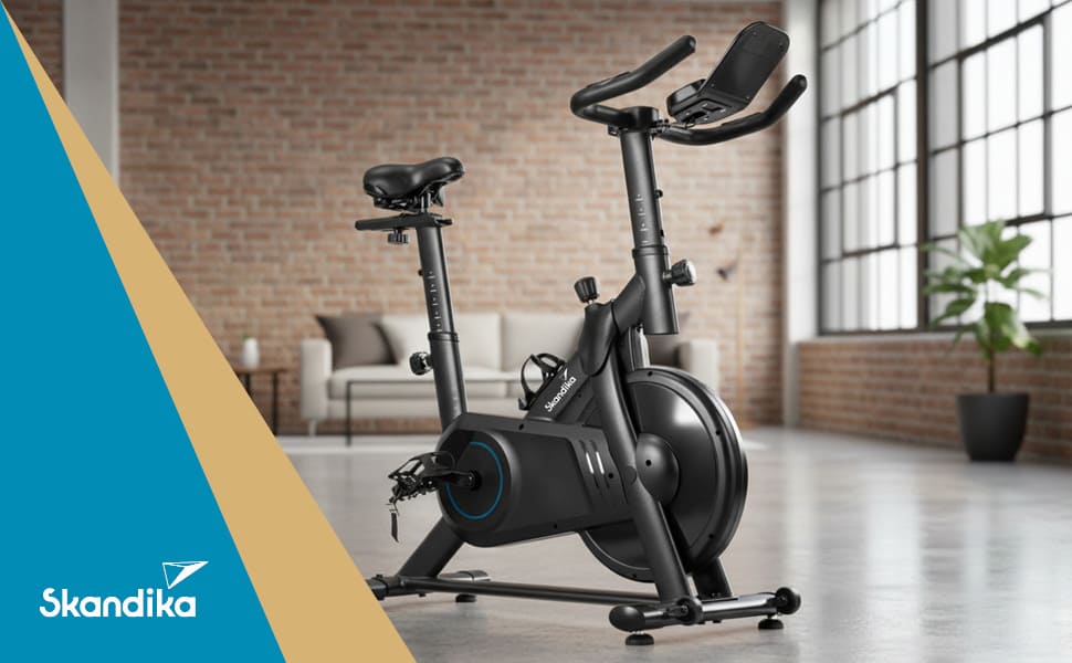 Велотренажер Skandika Spinning Bike Falk P8-HM: сталевий фрейм, магнітний гальма, LCD-дисплей, Bluetooth, сумісність з Kinomap