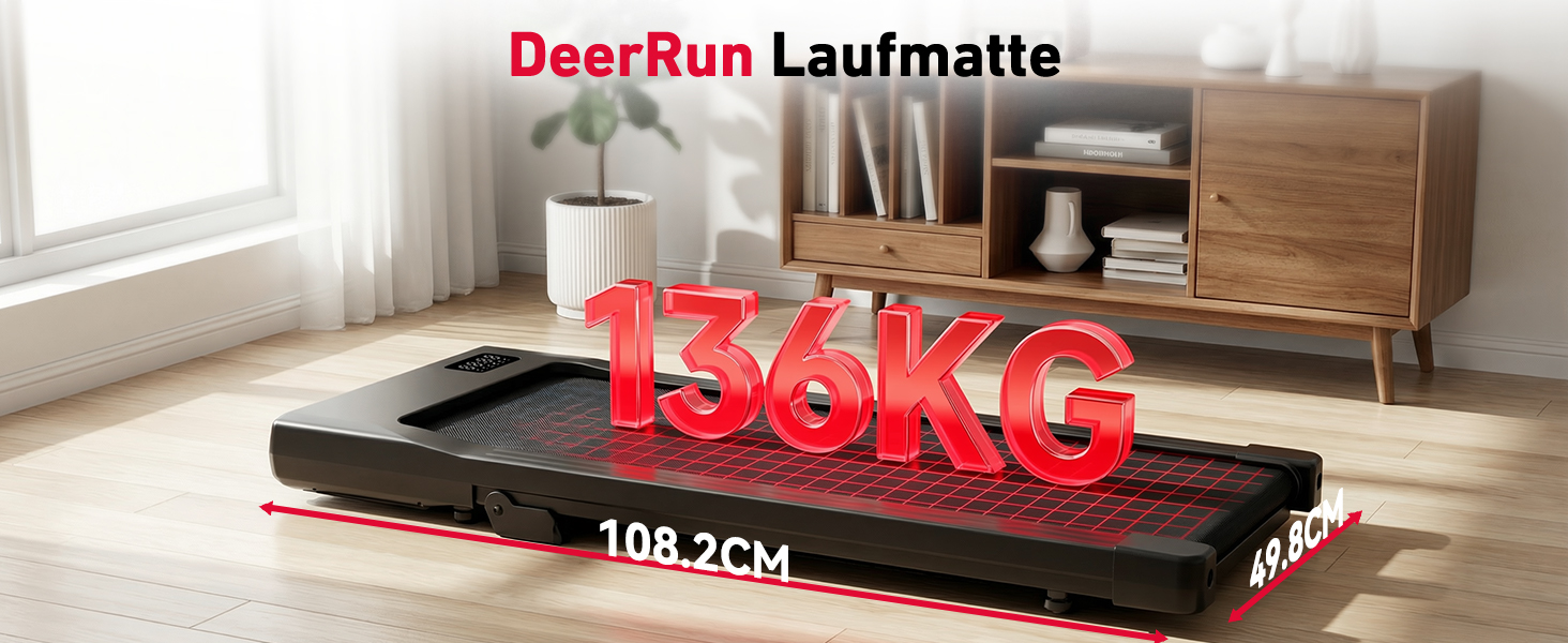 Бігова доріжка DeerRun Walking Pad з нахилом 6% для дому та офісу, компактний тренажер під стіл з LED-дисплеєм, керуванням через додаток та пультом, макс. навантаження 136 кг (Персиковий рожевий)