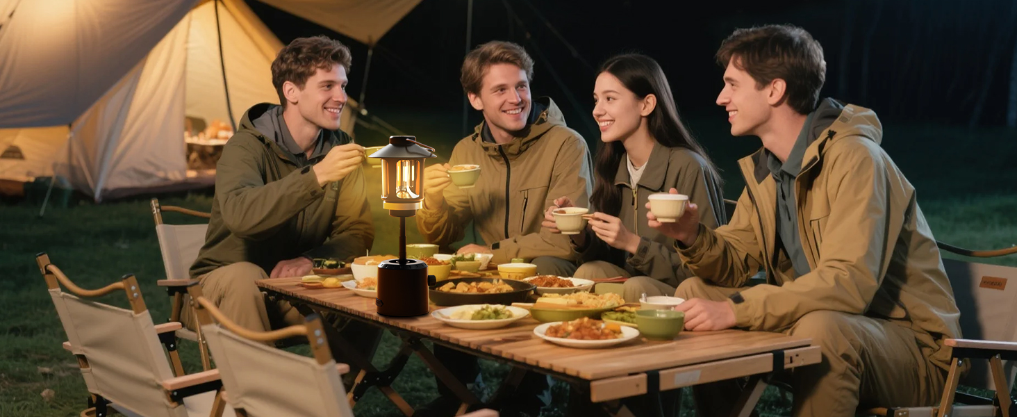 Налобний ліхтар-телескоп Campinglampe, 8000 mAh, LED, 3 кольори, регулювання яскравості, 2 джерела світла, ретро, для кемпінгу, саду, піших прогулянок, надзвичайних ситуацій