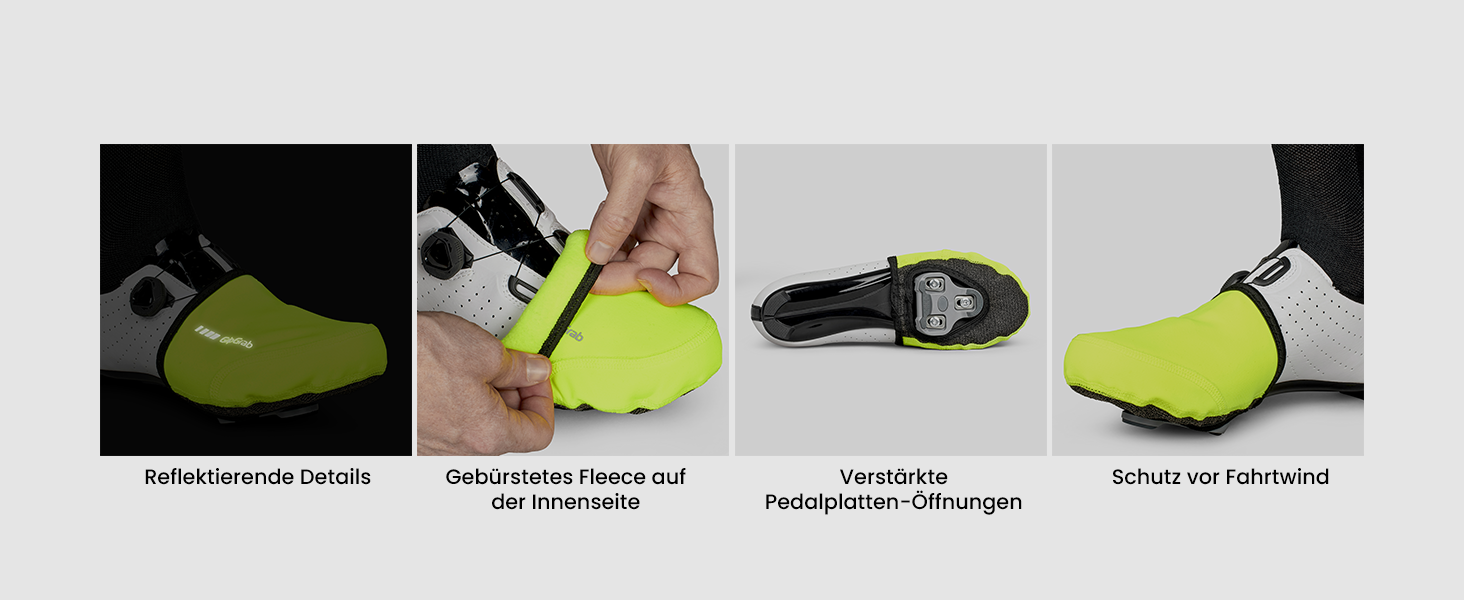 ГріпГраб Вітрозахисні Легкі Нагрівальники Пальців для Шосейного Велосипеда, Покриття Пальців, Жовті (XXL/XXXL (46-49))