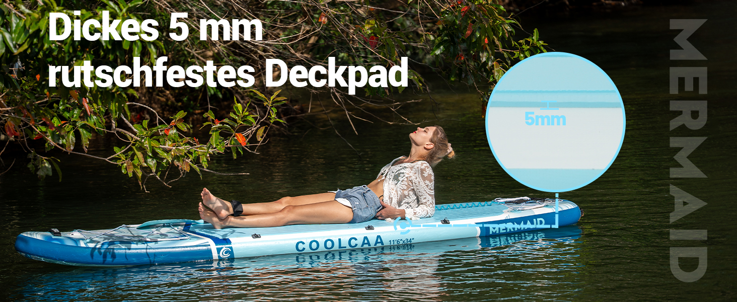 SUP дошка COOLCAA 355 см надувна з аксесуарами та сумкою для дорослих, вантажопідйомність 222 кг (Ocean Stream)