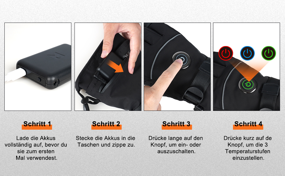 Гріючі рукавички з акумулятором 6000mAh USB, для жінок та чоловіків, 3 режими нагріву, водонепроникні, з підтримкою сенсорного екрану, чорний колір, EU