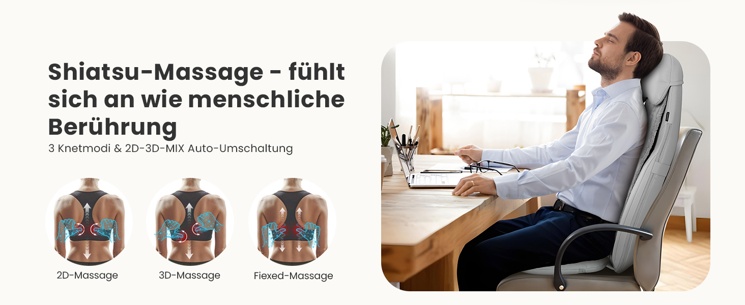 Крісло-масажер Comfier Shiatsu з підігрівом та функцією глибокого масажу, 2D/3D, для дому та офісу