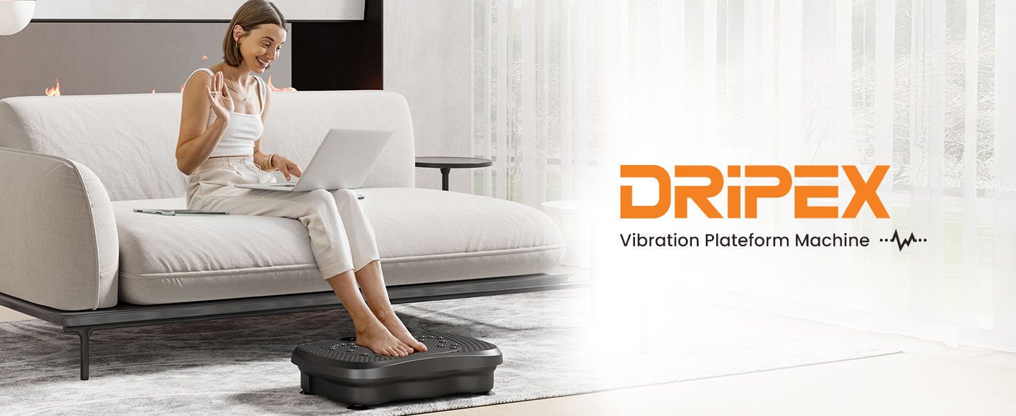 Платформа для вібраційного тренування Dripex, 3D, 99 рівнів, 5 програм, Bluetooth, стрічки, чорна