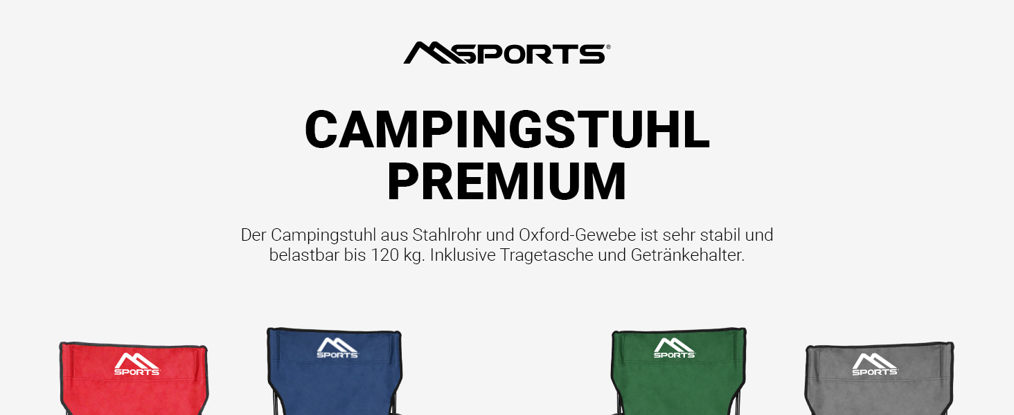 Крісло для кемпінгу MSports Premium з сумкою для перенесення, рибальське, складане - в наявності як набір 2 шт. - складане крісло з підлокітниками та тримачем для напоїв, практичне, міцне, легке, сірого кольору, 2 шт.