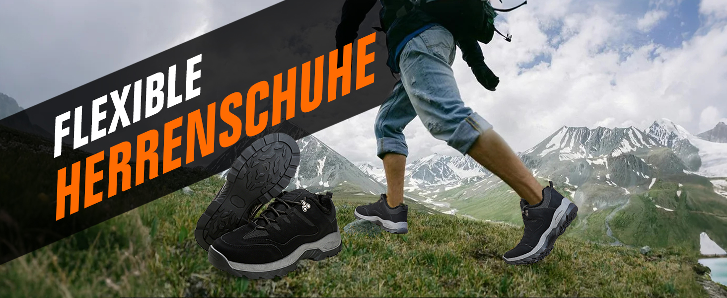 Черевики для ходьби чоловічі зимові утеплені, трекінгові черевики, зимові черевики, неслизькі, легкі, черевики для хайкінгу, зручні зимові черевики, гірські черевики, водонепроникні черевики для хайкінгу, outdoor черевики, чорні, 40 EU