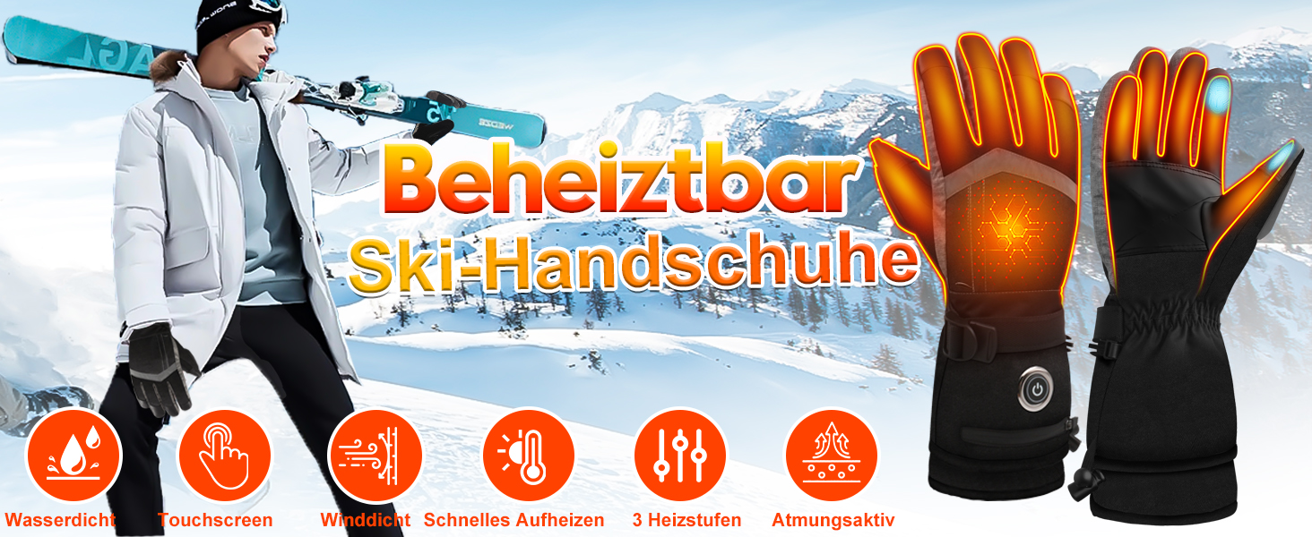 Обогріваючі рукавички SVPRO 5V 6000mAh - водонепроникні та вітронепроникні рукавички для катання на лижах, полювання, мотоциклів та піших прогулянок