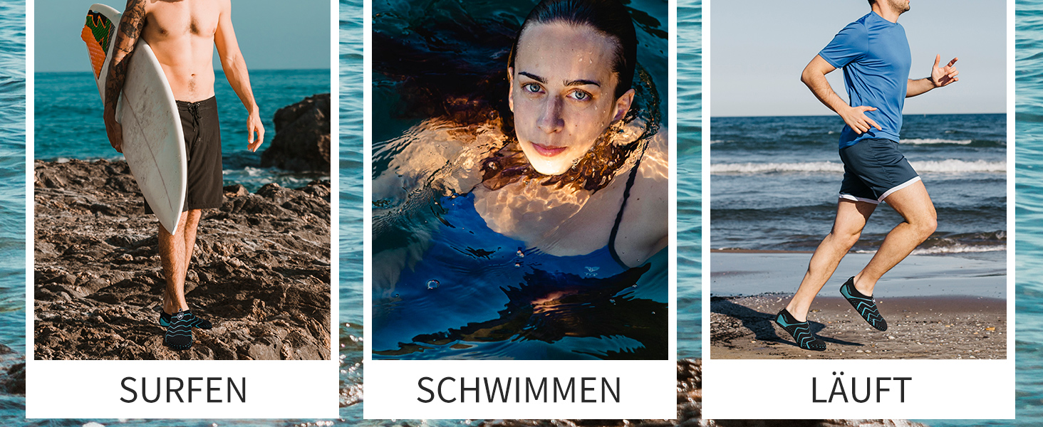 Шкарпетки для плавання WateLves: чоловічі та жіночі, для басейну, пляжу та серфінгу. Швидко сохнуть, дихають, унісекс, 40/41 EU, синій