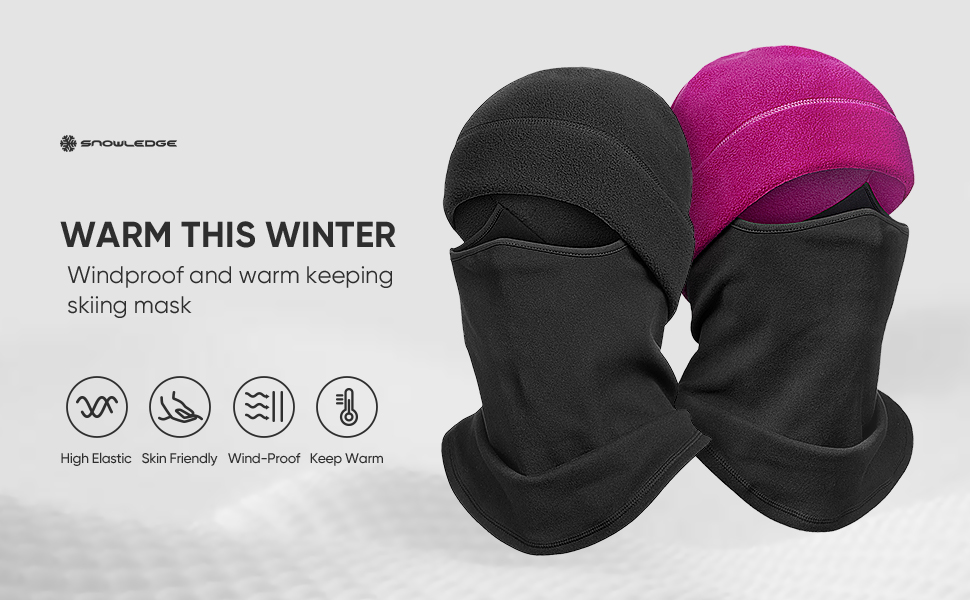 Маска для обличчя Snowledge Ski Balaclava Winter S-4XL Rose