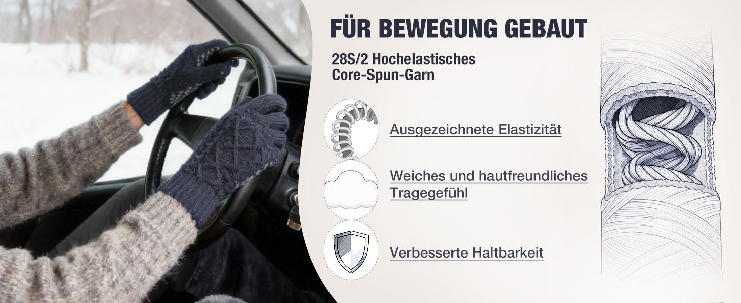 Зимові рукавички Origem для чоловіків та жінок. Теплі рукавички з вовни з підкладкою з флісу, сенсорні, для спорту та активного відпочинку. Чорний колір.