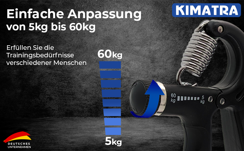 Набір силового тренажера KIMATRA з 2 предметів від 5 кг до 60 кг - Набір тренажерів для рук для пальців, кистей і передпліч - Тренажер для пальців з інтегрованою функцією підрахунку чорний
