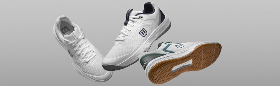 Тенісні кросівки Wilson Courtglide для чоловіків (42 EU, широка колодка, білі)