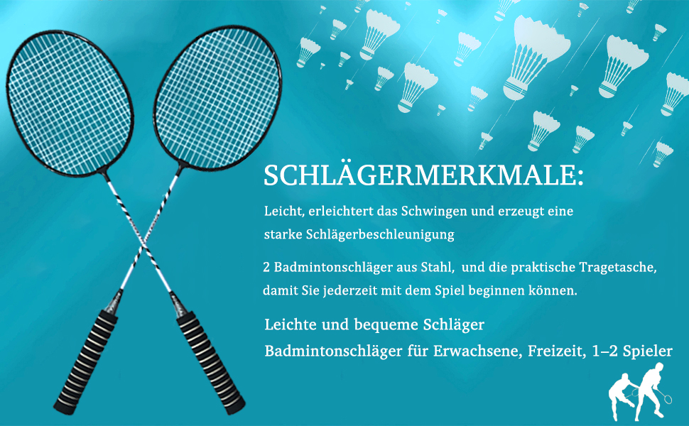 Набір для бадмінтону Carbon Profi: 2 ракетки, сітка, м'ячики, сумка. Підходить для початківців