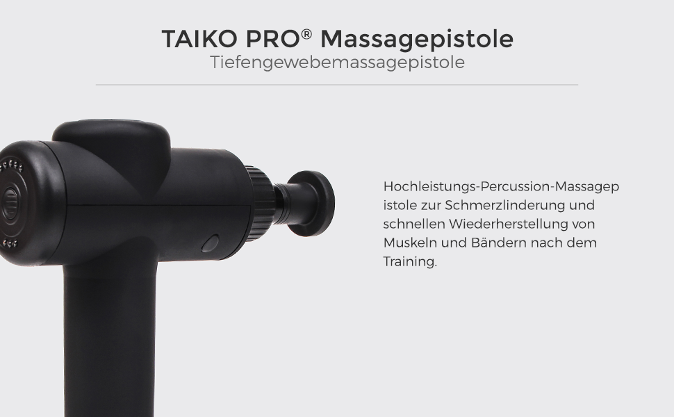 Масажер для м'язів GLOBAL RELAX® Taiko PRO | Перкусійна терапія | 6 насадок | Портативний, акумуляторний | 6 годин роботи | Ергономічний дизайн