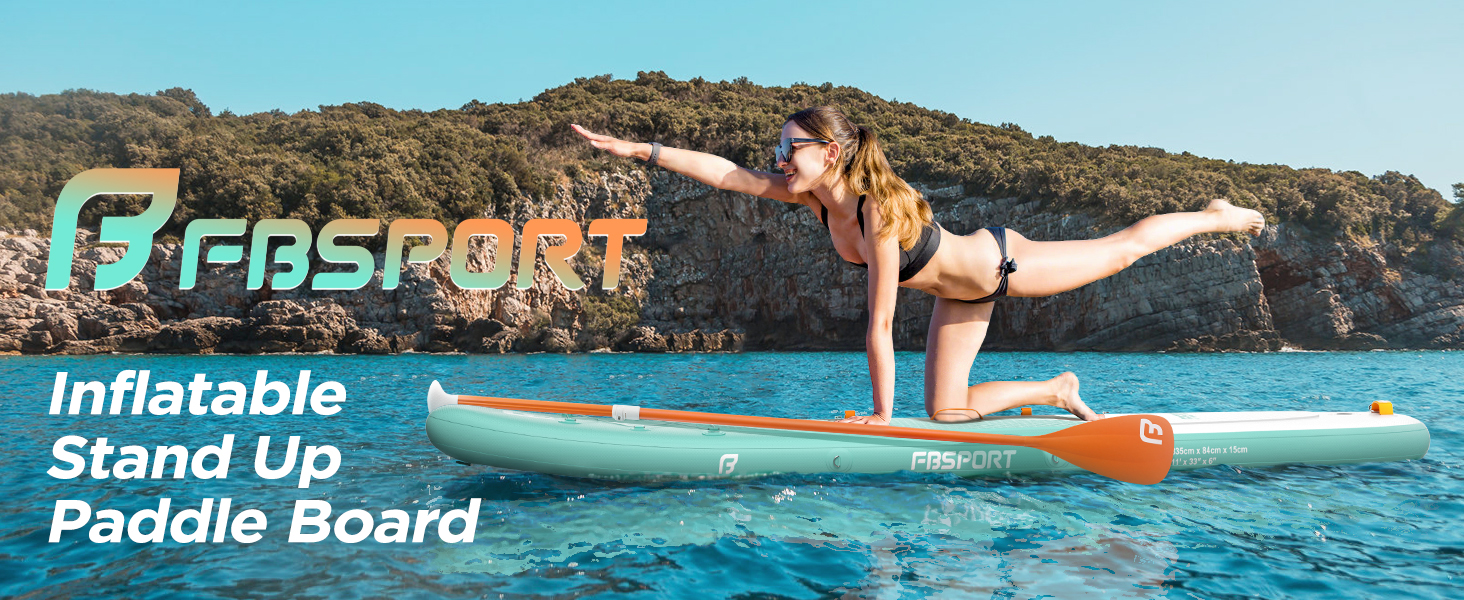 Надувний SUP дошка FBSPORT для сапсерфінгу, 335x84x15 см, рожева (з аксесуарами)