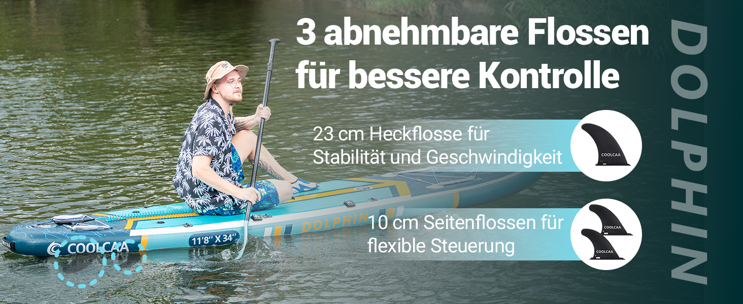 SUP дошка COOLCAA Trail Blazer-1 надувна, 355 см, ширина 86 см, вантажопідйомність 222 кг, з аксесуарами та сумкою для перенесення, для дорослих