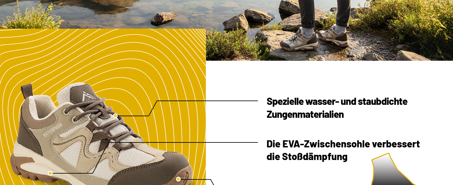 Жіночі водонепроникні трекінгові черевики CC-Los, розмір 36-42, бежевий колір