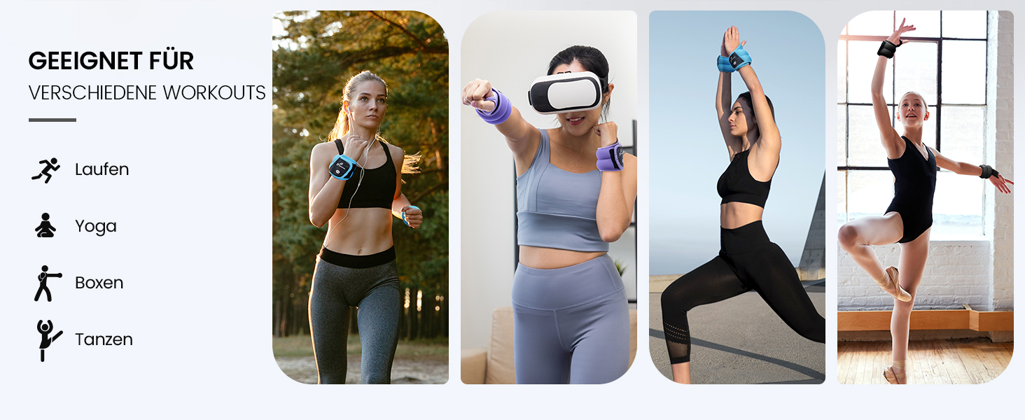 Набір вантажів для зап'ястя Sportneer (2 шт.) з петлями для великого пальця, синій