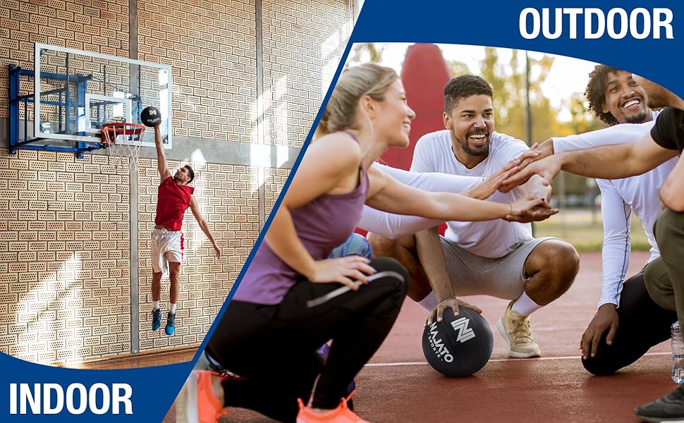 NAJATO М'яч баскетбольний – розмір 7 – для гри на вулиці та в приміщенні, чорний