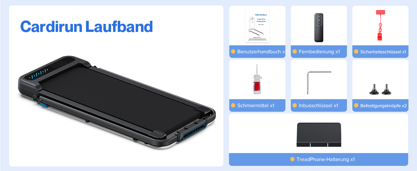 Тренажер для дому 2-в-1 Laufband Klappbar зі складним механізмом, нахилом, LED-дисплеєм, потужністю 3.0PS, для дому та офісу, до 145 кг, без встановлення, чорний