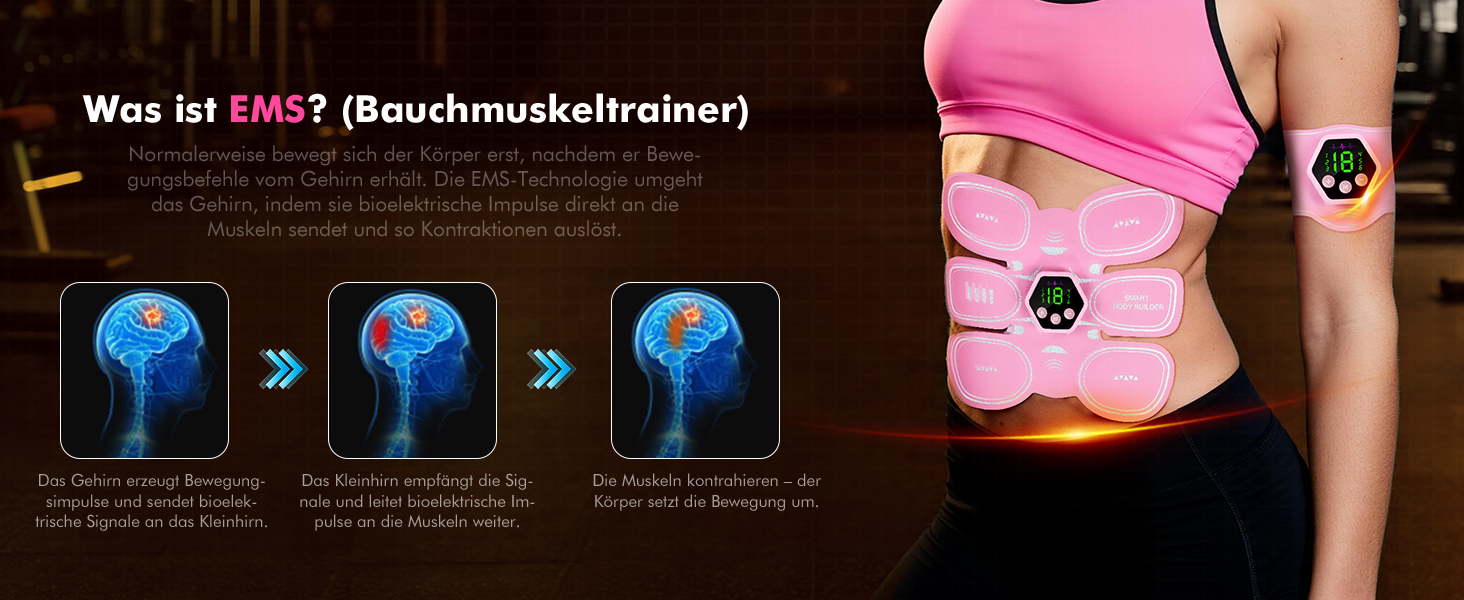 Електричний тренажер EMS для пресу та всього тіла, 6 режимів, 19 інтенсивностей