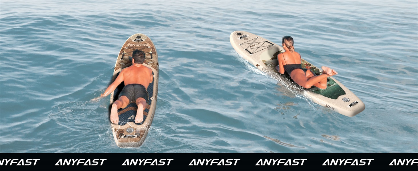 Надувне SUP-дошка для риболовлі Anyfast 335x88 см - Ultrastabil, з насосом, кріпленням для камери, ручкою для дітей, тросом, рюкзаком та аксесуарами 