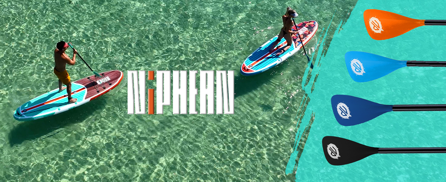 Весло для SUP та каяка Niphean, плаваюче, розбірне, 3 або 4 секції, регульоване довжина 198–218 см, міцне подвійне весло для сапборду