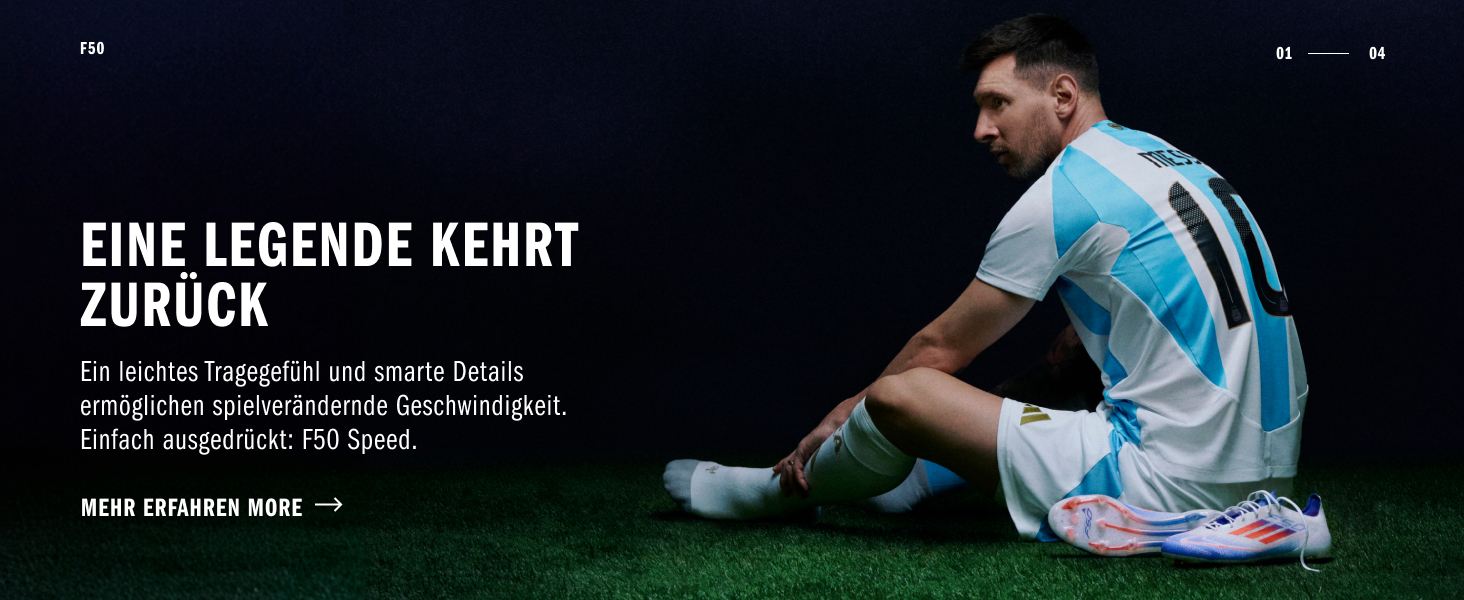 Бутси футбольні adidas F50 Club Messi, гнучка підошва, 42 EU, біло-золото-чорний колір