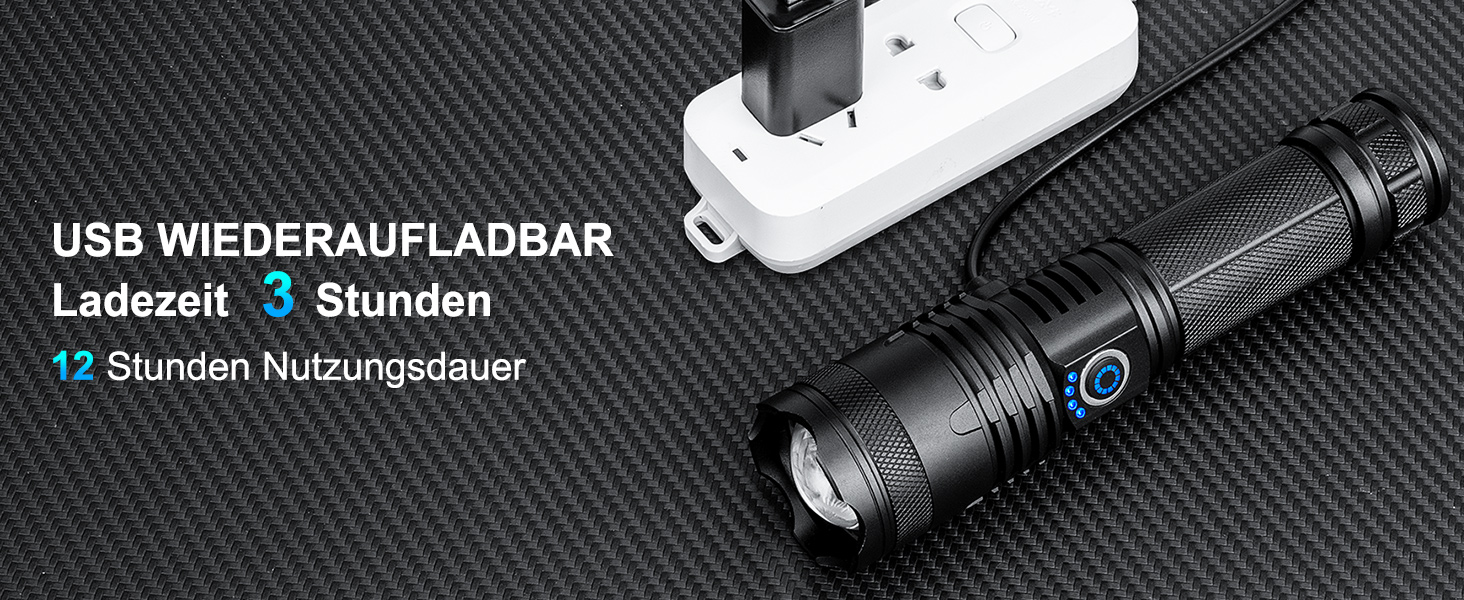 Тактичні ліхтарі Zeusfire 2 шт. 1000000 люмен, водонепроникні IPX6, 5 режимів, для кемпінгу, туризму, тактики, чорний