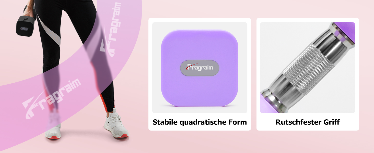 Набір гантелей Fragraim 5 кг x 2, регульовані, рожеві. Ідеально для фітнесу вдома, силових тренувань жінок та чоловіків. Гантелі для дому, силові тренування.