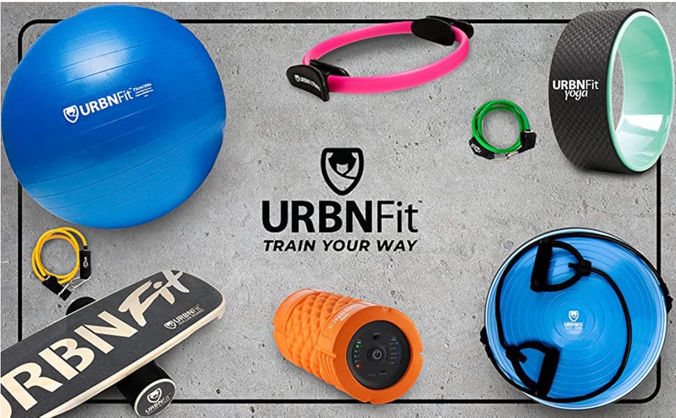 М'яч для пілатесу URBNFit 23 см - Міні м'яч з посібником рожевий