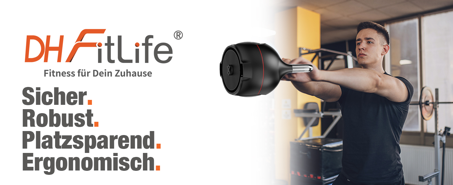 DH FitLife Регульована гиря 7-в-1 (1.5-10кг) | Комплект гир для дому та фітнесу | Ідеально для тренування всього тіла | Компактний фітнес-набір