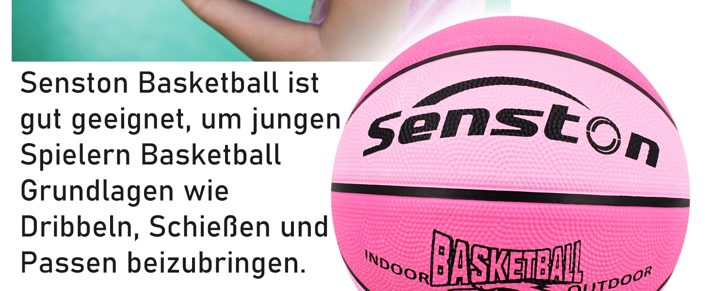 Баскетбольний м'яч Senston розмір 5 (рожевий) для початківців, вулиці та приміщень (макс. 75 символів)