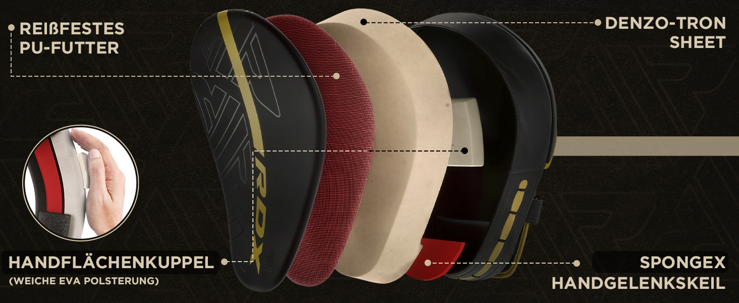 Боксерські рукавиці RDX Maya Hide, чорні та рожеві: для боксу, кікбоксингу, муай-тай, карате, тхеквондо. Рукавиці для тренувань, ударні подушки