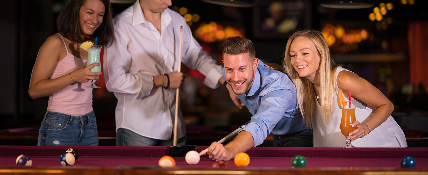 Набір більярдних київ Kmise Pool-Queue-Stick Set – 147 см, канадський клен, професійні, для дорослих, різні кольори, для барів, дому, більярдних столів, 6 кольорів, 510 г