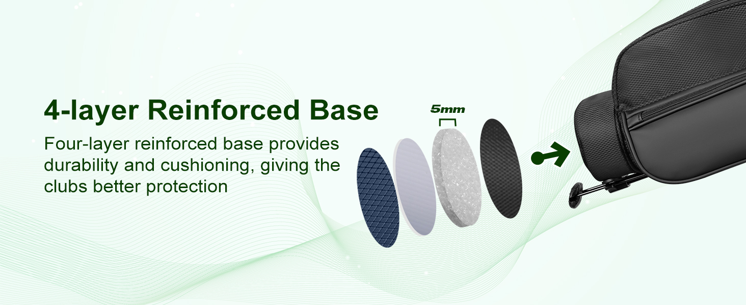 Чохол для гольф-клубів на 7 місць, компактний дизайн, легкий, з ергономічним ременем (Чорний)