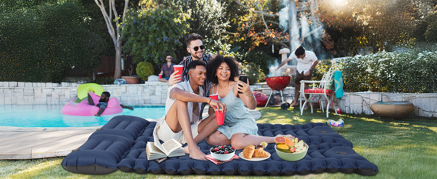 Килимок для кемпінгу Hausprofi Isomatte: ультралегкий надувний матрац з насосом та подушкою для відпочинку на природі