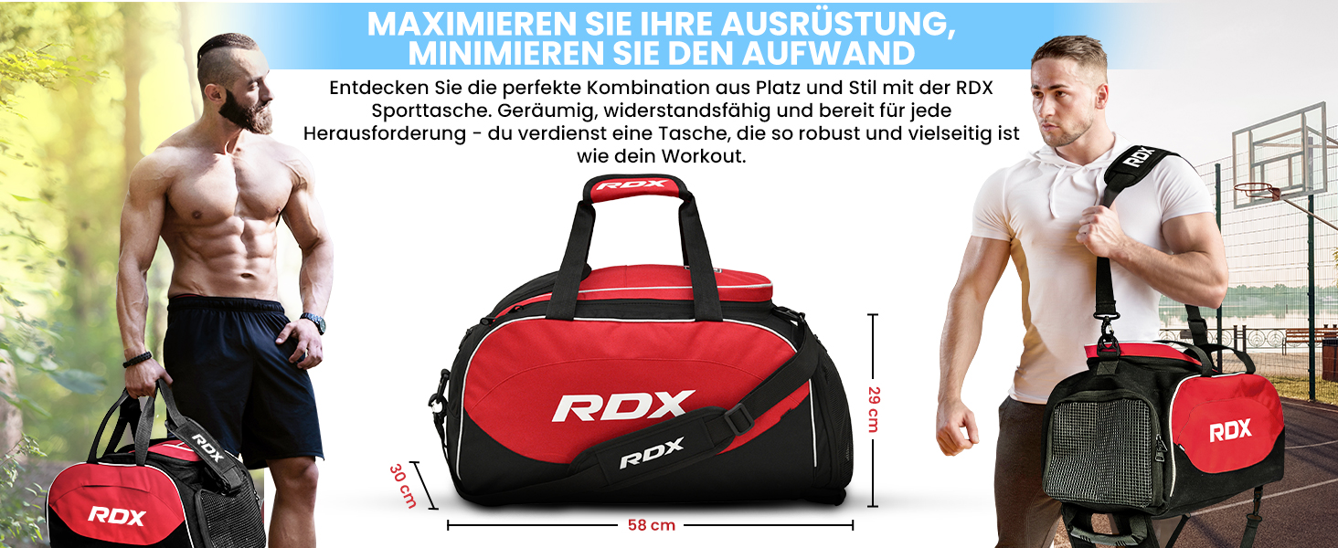 Сумка RDX з відділенням для взуття Рюкзак Duffle Bag червоний