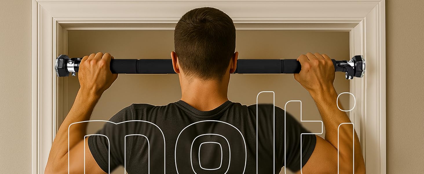 Кімнатна турнік Klimmzugstange для дверного прорізу, регульований 63–100 см, монтаж без свердління, нековзкі ручки, витримує до 100 кг